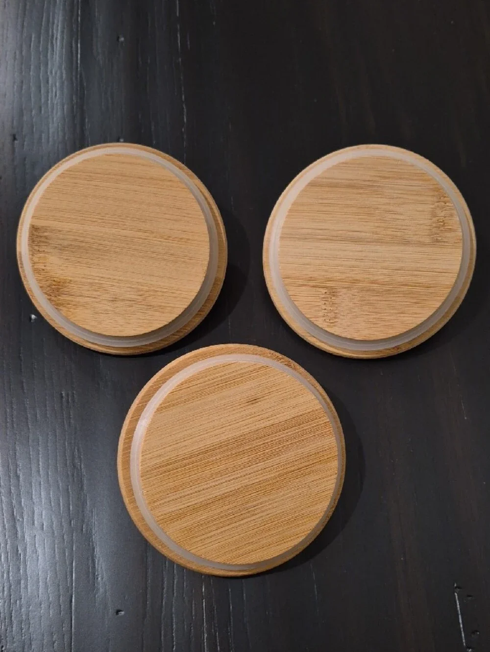 White Ceramic Kitchen Canister Set with Bamboo Lids and Gold Handles - 4 Piece